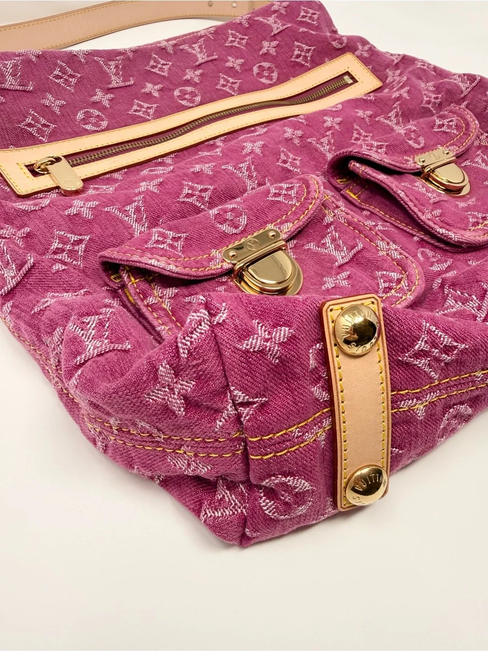 Louis Vuitton Monogram Denim Baggy GM Pink Limited Edition